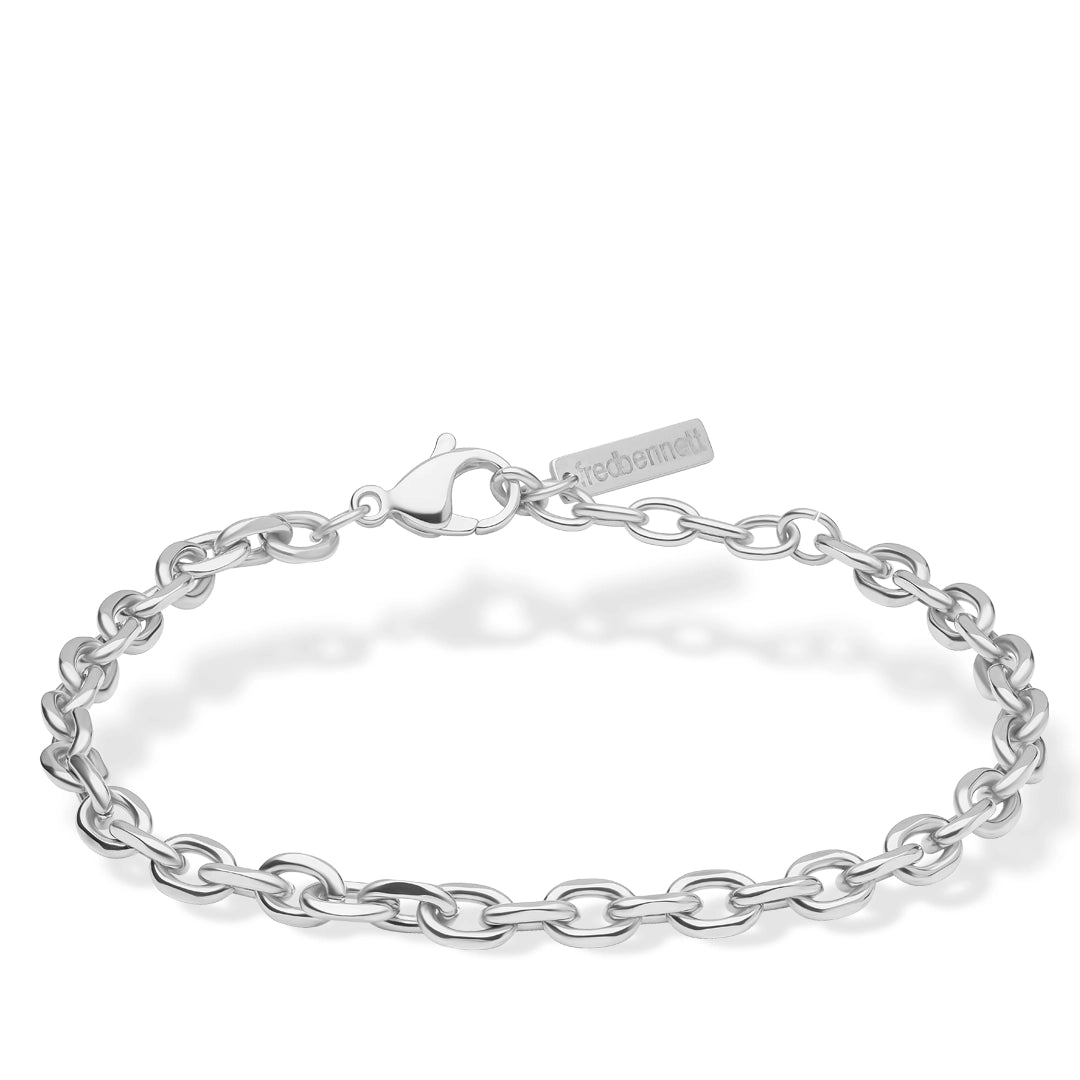 Fred Bennett Mens Stainless Steel Cable Link Bracelet