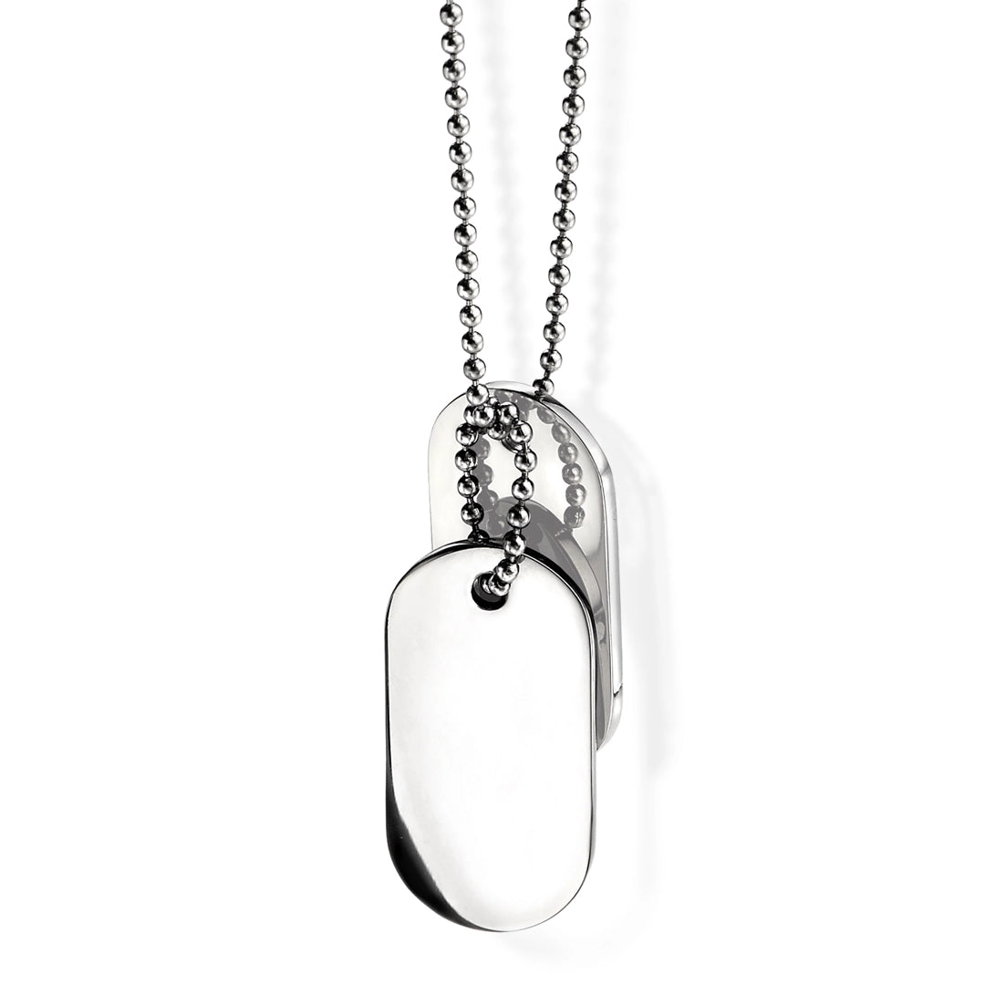Fred Bennett Mens Stainless Steel Double Oval Dog Tag Necklace
