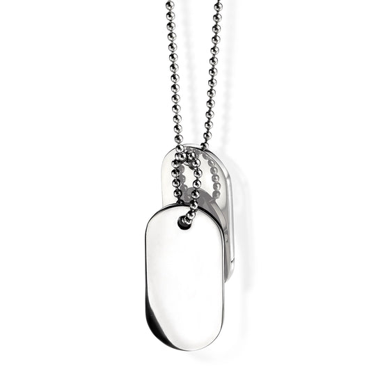 Fred Bennett Mens Stainless Steel Double Oval Dog Tag Necklace