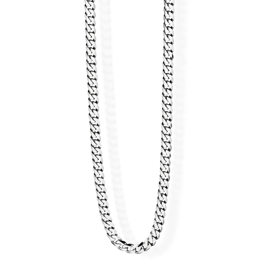 Fred Bennett Mens Stainless Steel Diamond Cut Curb Chain Necklace