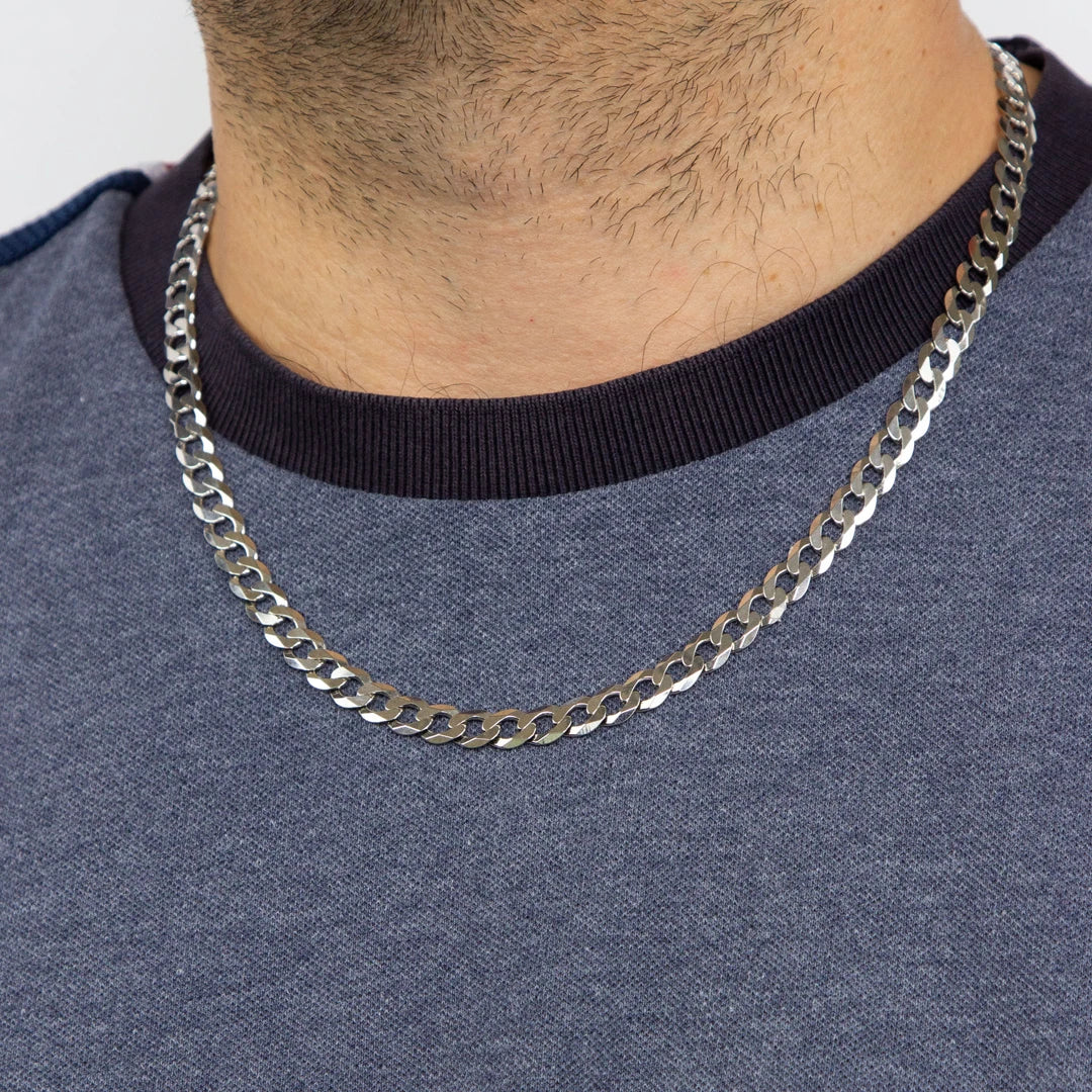 Fred Bennett Mens Heavyweight Diamond Cut Curb Chain Necklace