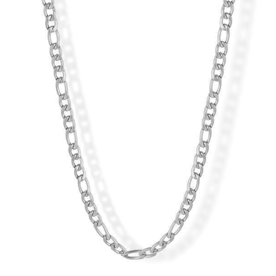 Fred Bennett Mens Stainless Steel Figaro Link Chain Necklace