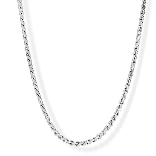 Fred Bennett Mens Sterling Silver Twisted Box Chain Necklace