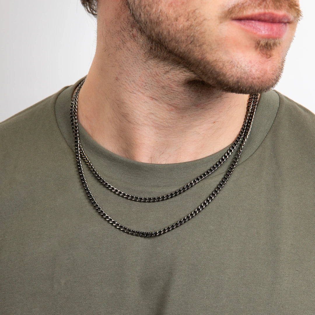 Fred Bennett Mens Gun Metal Double Chain Necklace