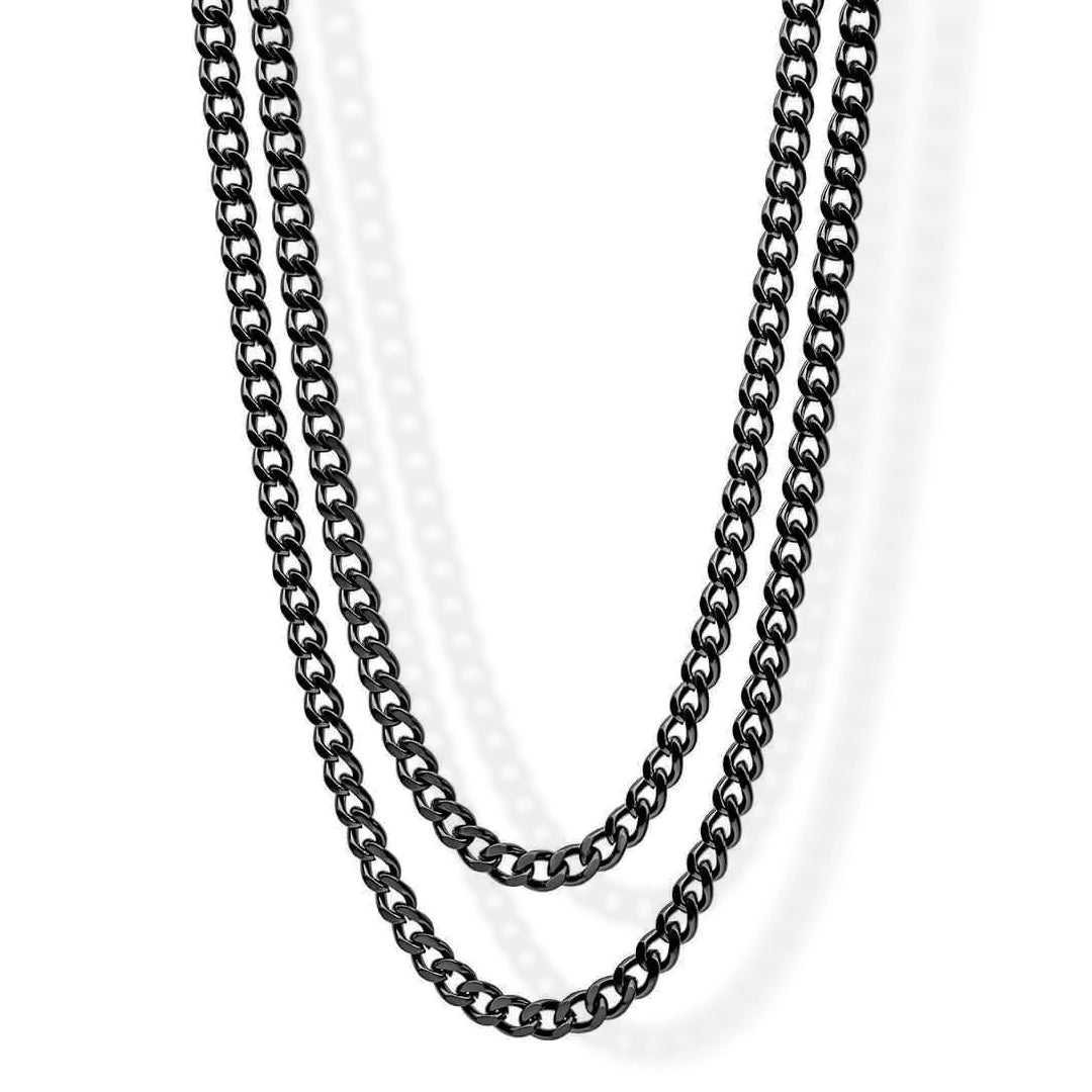 Fred Bennett Mens Gun Metal Double Chain Necklace