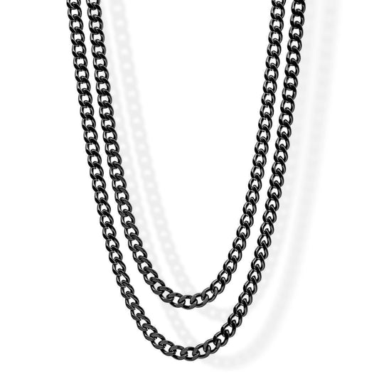 Fred Bennett Mens Gun Metal Double Chain Necklace