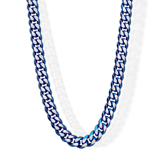 Fred Bennett Mens Blue Brushed Curb Chain Necklace