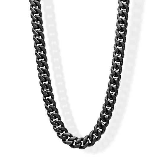 Fred Bennett Mens Black Brushed Curb Chain Necklace