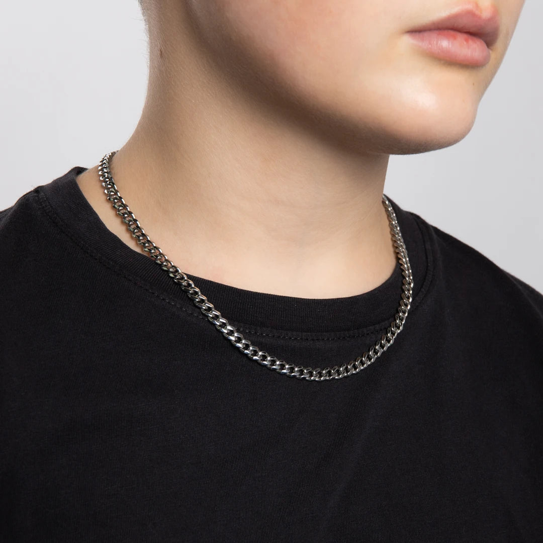 Fred Bennett Boys Stainless Steel Cuban Link Chain Necklace