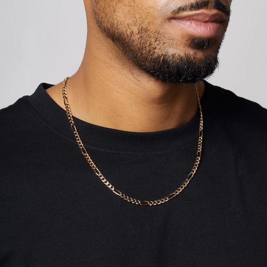 Fred Bennett Mens Sterling Silver Golden Figaro Chain Necklace Fred Bennett Mens Sterling Silver Golden Figaro Chain Necklace