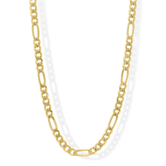 Fred Bennett Mens Sterling Silver Golden Figaro Chain Necklace