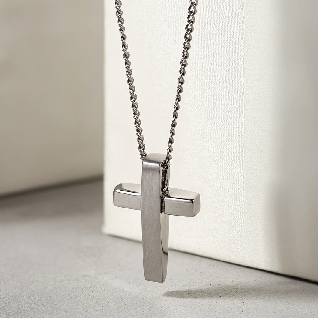 Fred Bennett Mens Stainless Steel Two Tone Cross Pendant