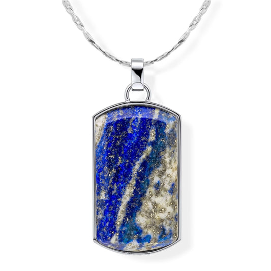 Fred Bennett Mens Lapis Dog Tag Pendant