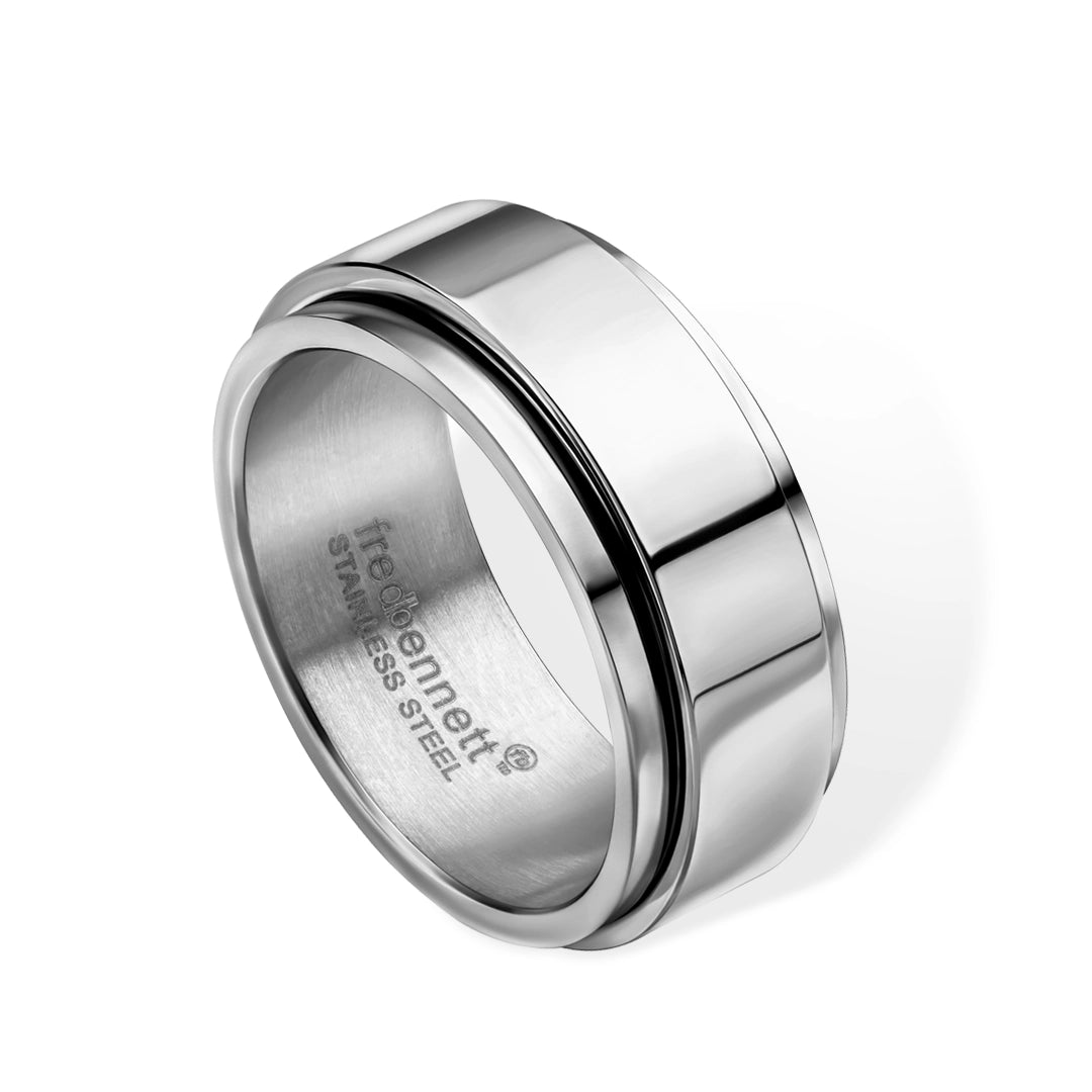 Fred Bennett Boys Stainless Steel Spinner Band Ring