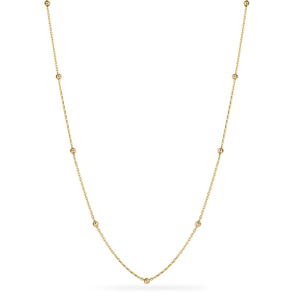 9ct Yellow Fine Ball Station Necklace