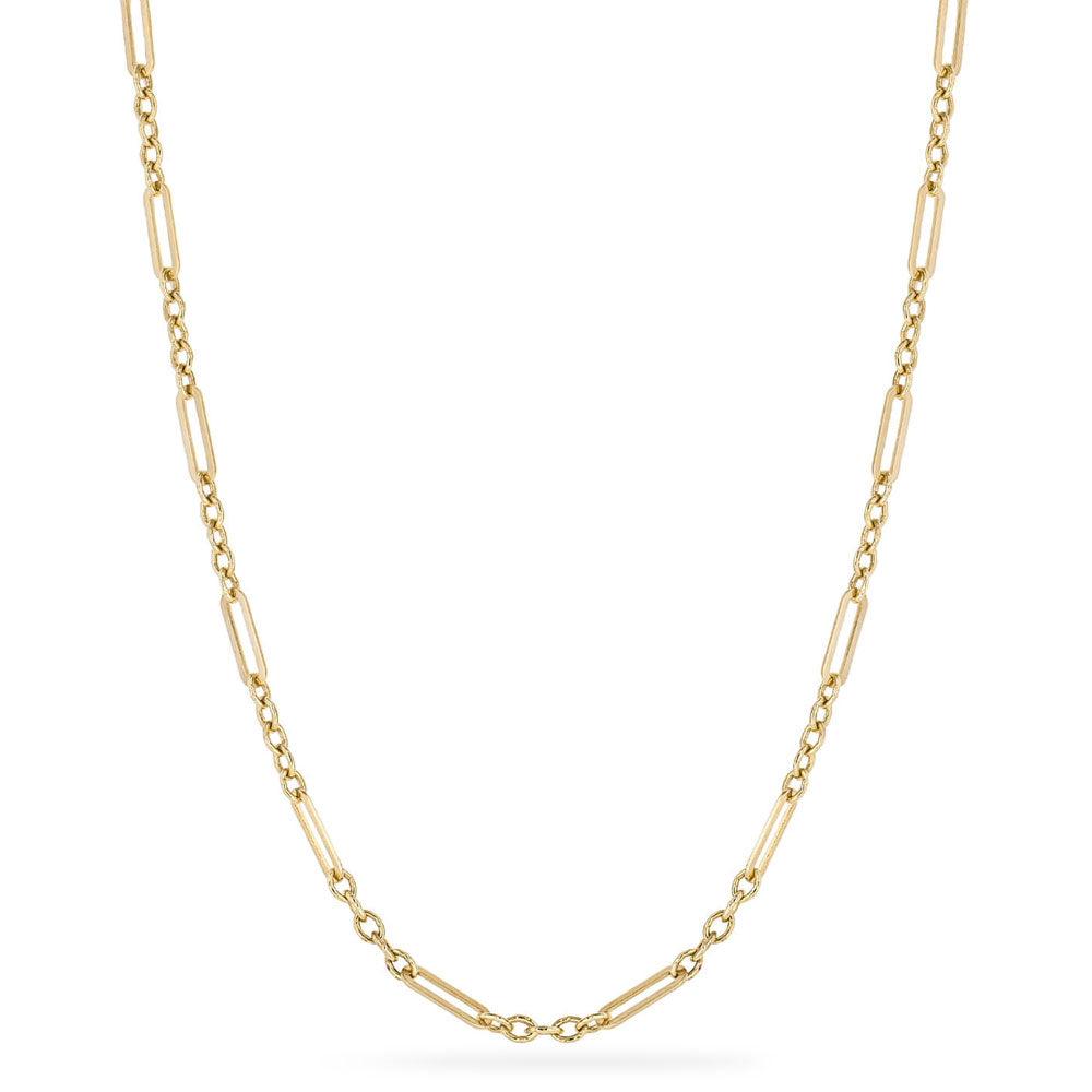 9ct Yellow Gold Mixed Link Necklace