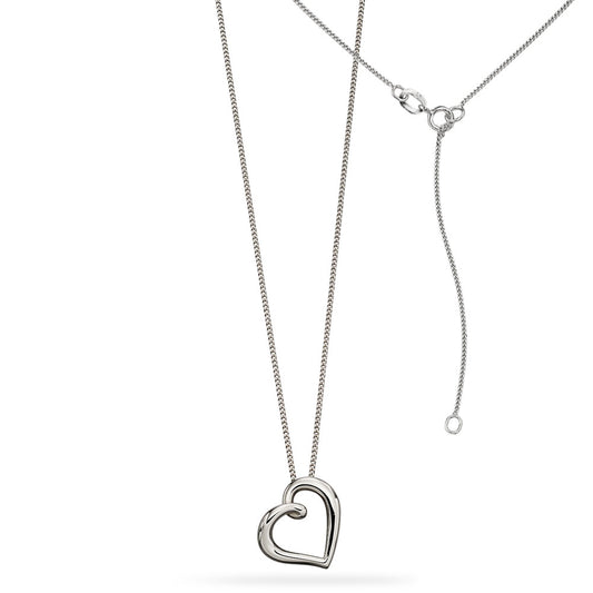 9ct White Gold Heart Pendant White Gold