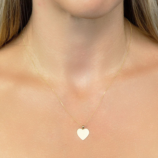 9ct Yellow Gold Heart Disc Pendant Yellow Gold