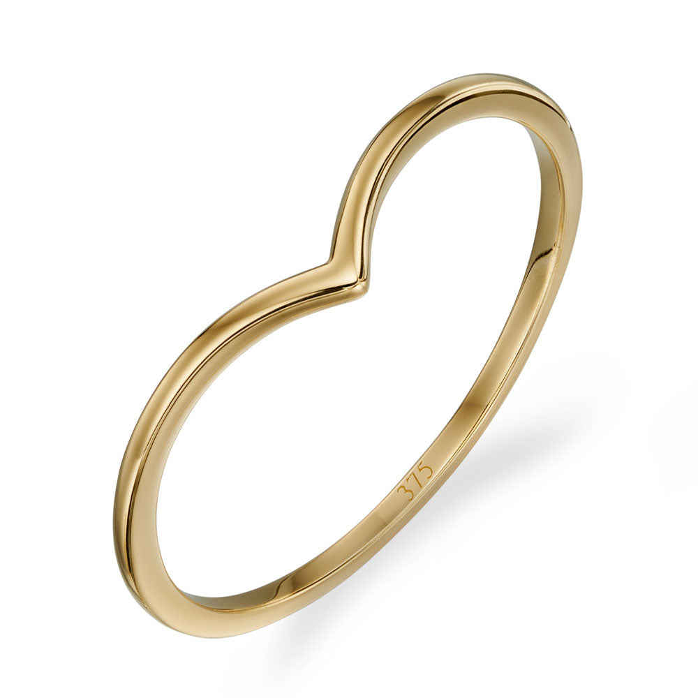 9ct Yellow Nostalgia V Shaped Band Ring