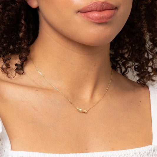 9ct Yellow Gold Leaf Twist Necklace Yellow Gold