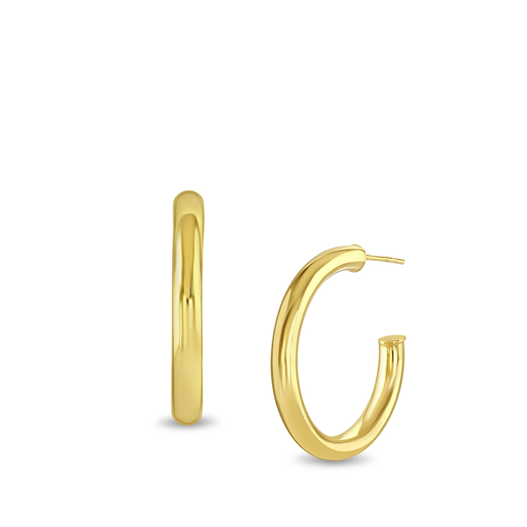 Halo Midi Gold Vermeil Hoop Earrings
