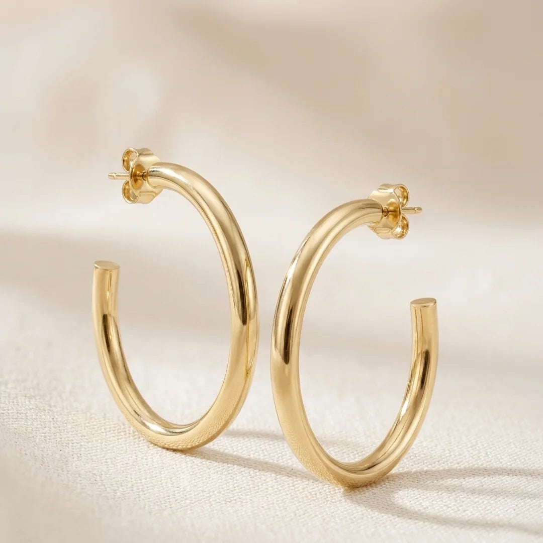 Halo Maxi Gold Vermeil Hoop Earrings