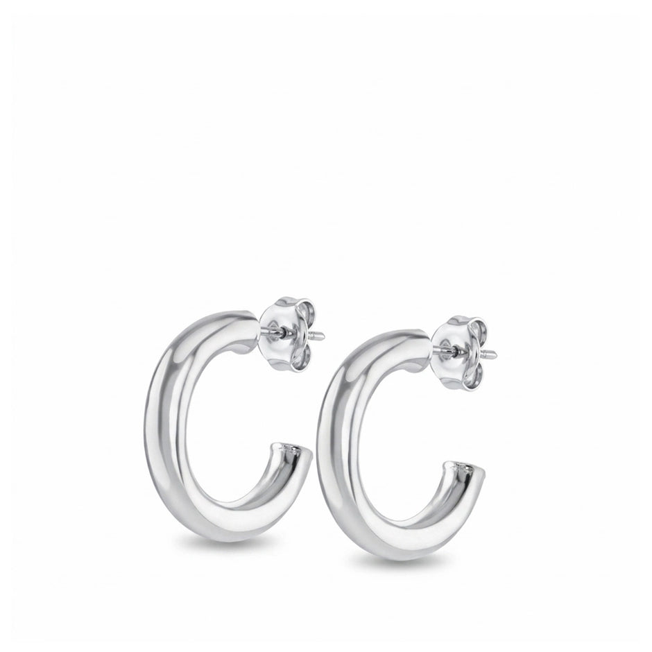 Halo Mini Silver Hoop Earrings