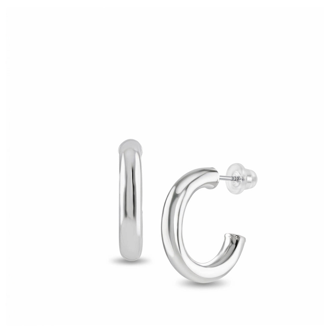 Halo Mini Silver Hoop Earrings