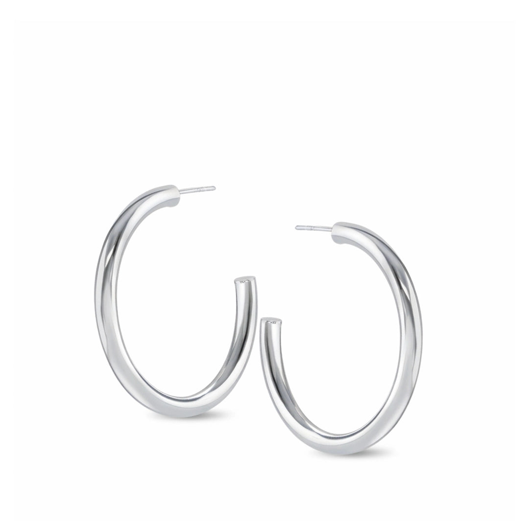 Halo Large Silver Hoop Earrings