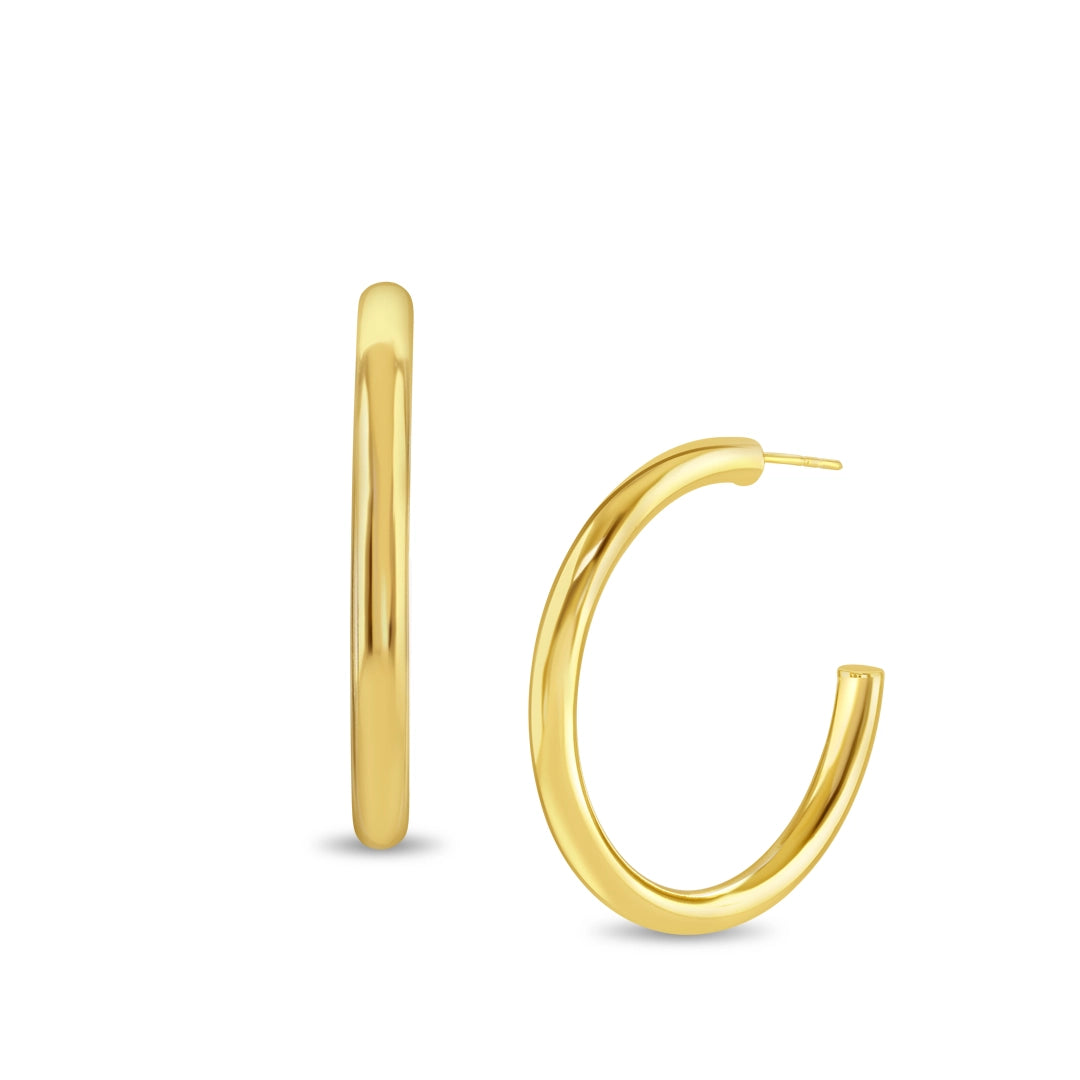 Halo Large Gold Vermeil Hoop Earrings