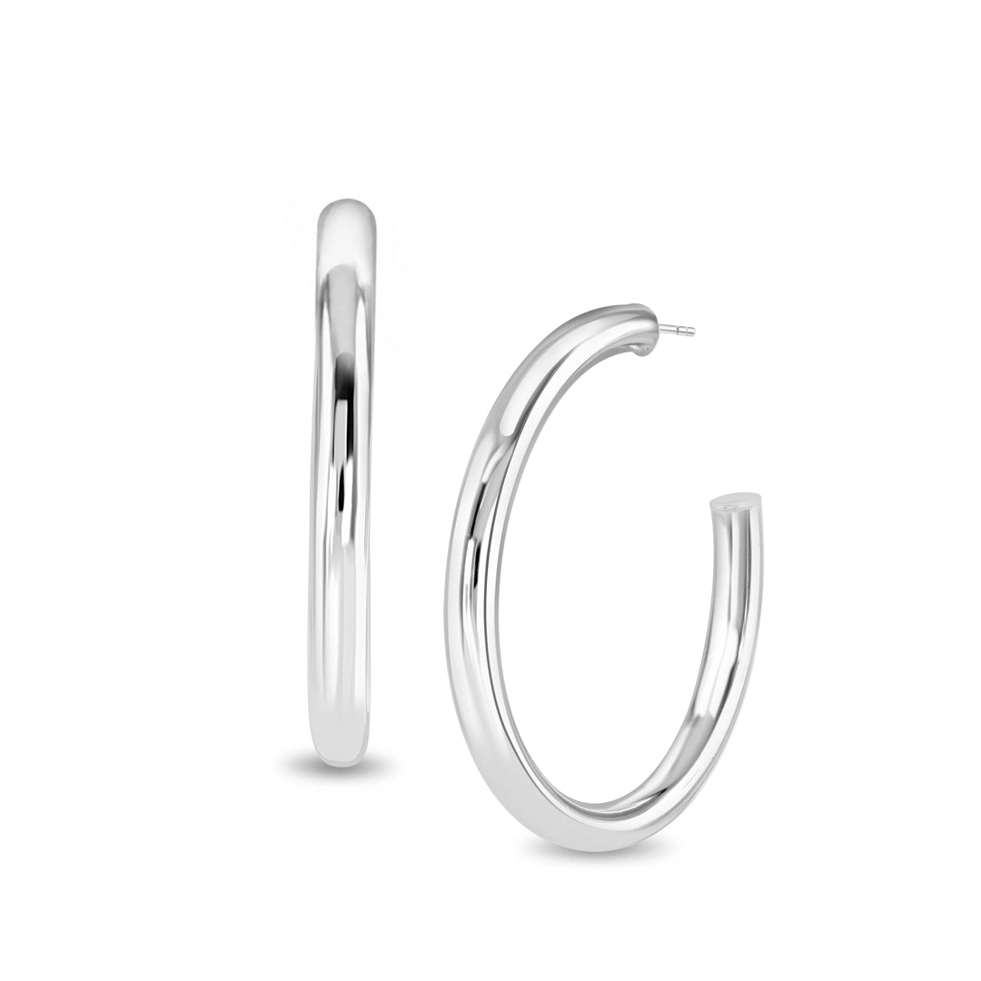 Halo Maxi Silver Hoop Earrings