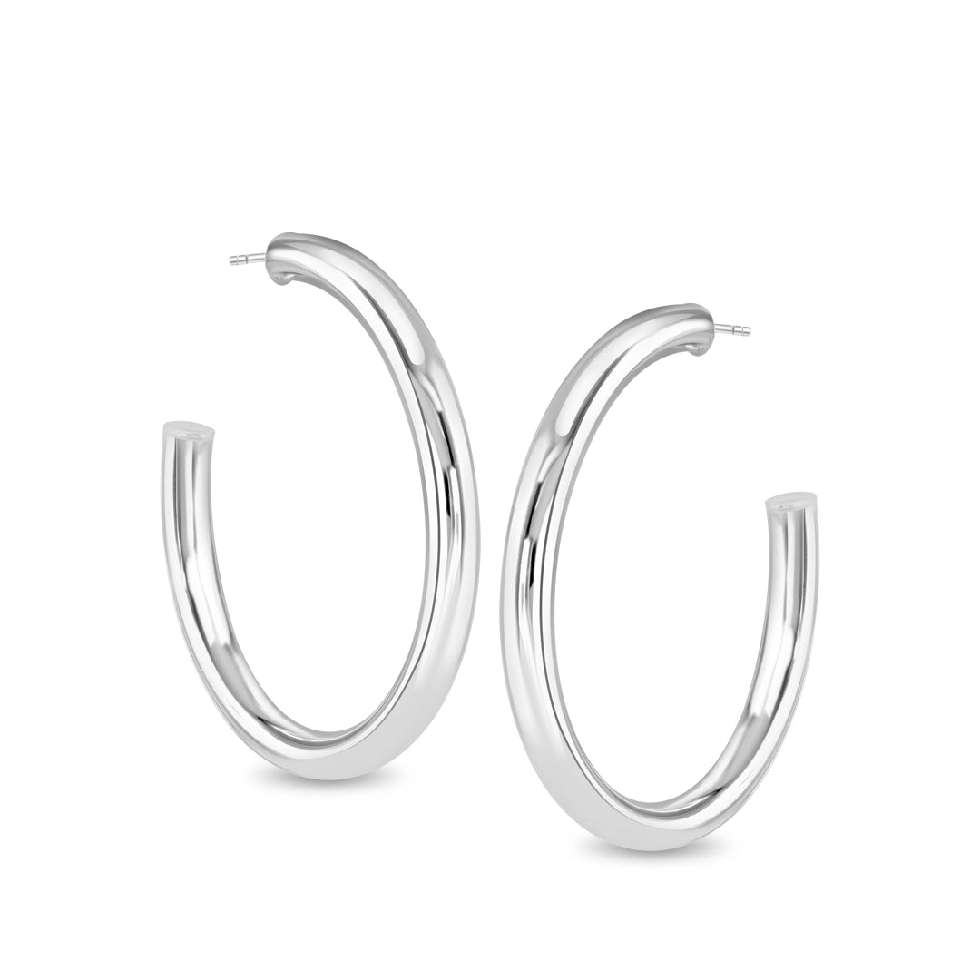 Halo Maxi Silver Hoop Earrings