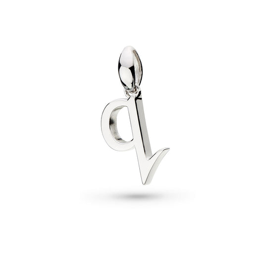 Kit Heath Kit Heath Skript Lowercase Q Initial Sterling Silver Pendant White Gold