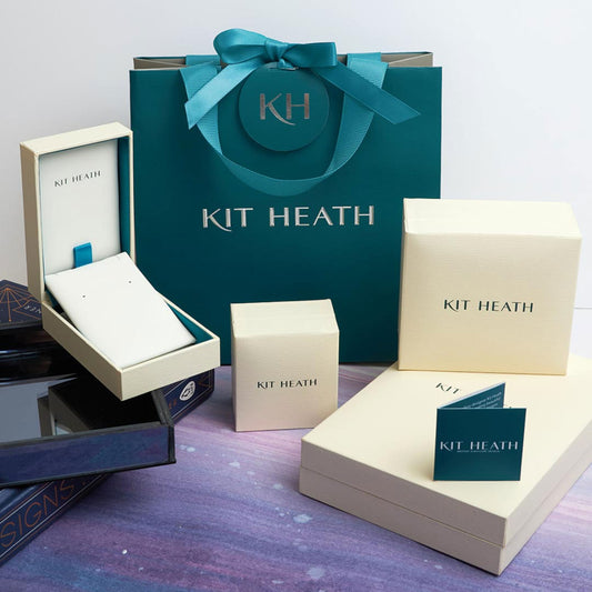 Kit Heath Revival Lapis Golden Multi Charm Figaro Sterling Silver Bracelet White Gold