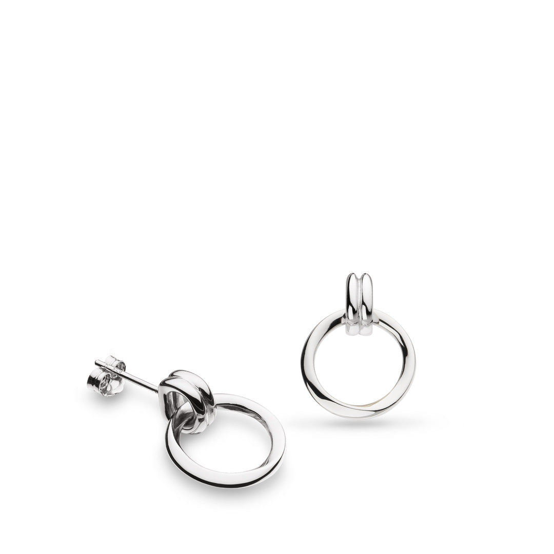 Bevel Unity Drop Stud Sterling Earrings