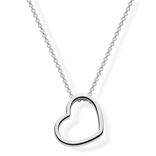 Kit Heath Love Heart Outline Silver Necklace