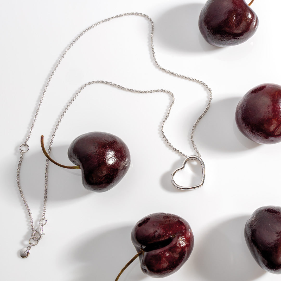 Kit Heath Love Heart Outline Silver Necklace