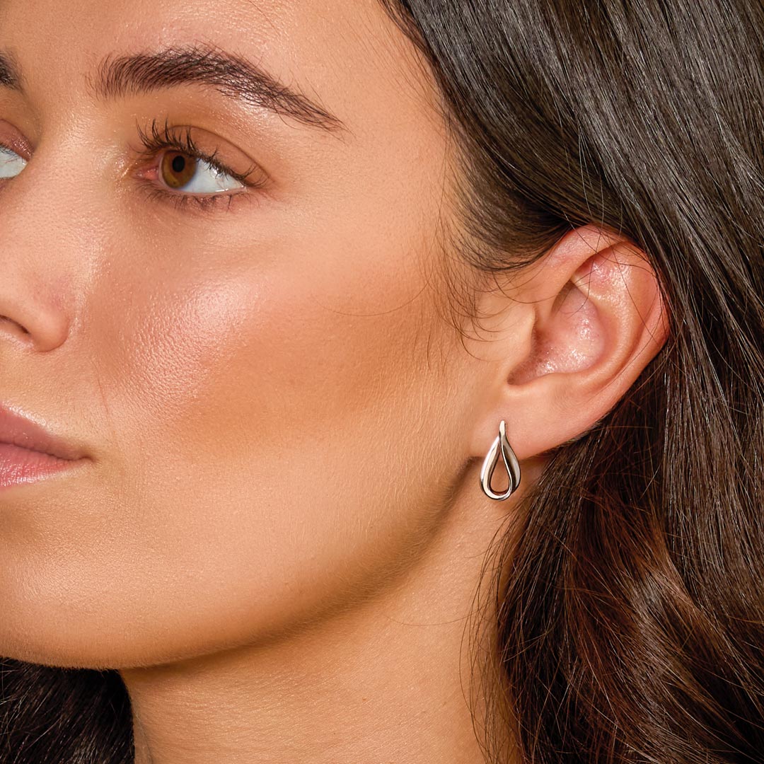 Kit Heath Sterling Silver Serenity Loop Grande Stud Earrings