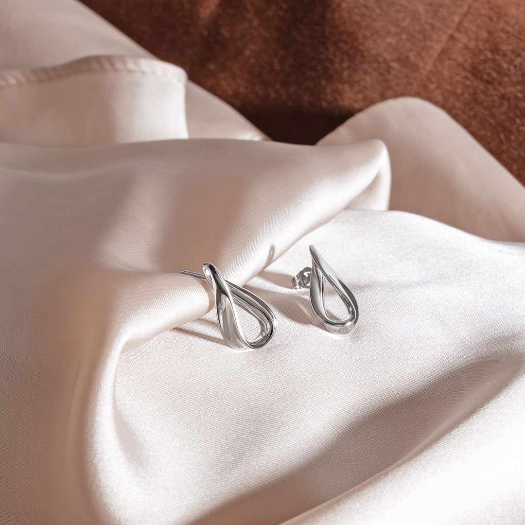 Kit Heath Sterling Silver Serenity Loop Grande Stud Earrings
