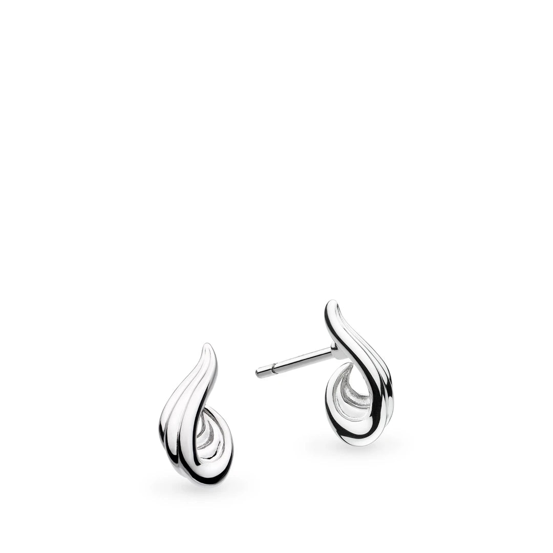 Kit Heath Sterling Silver Oceane Shell Wave Stud Earrings