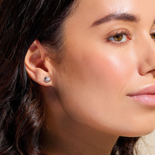 Kit Heath Sterling Silver Oceane Shell Echo Petite Rounded Stud Earrings Kit Heath Sterling Silver Oceane Shell Echo Petite Rounded Stud Earrings
