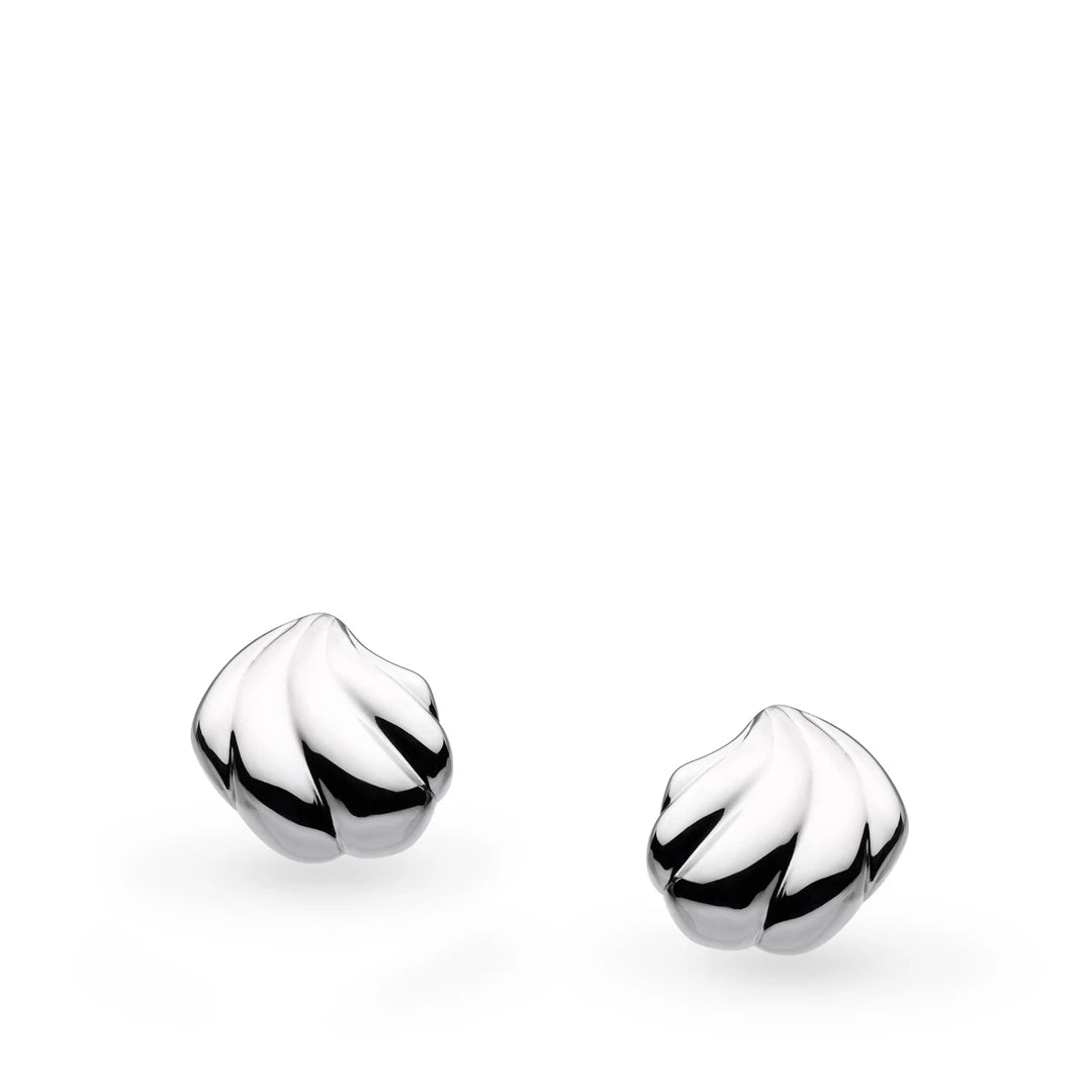 Kit Heath Sterling Silver Oceane Shell Echo Rounded Stud Earrings