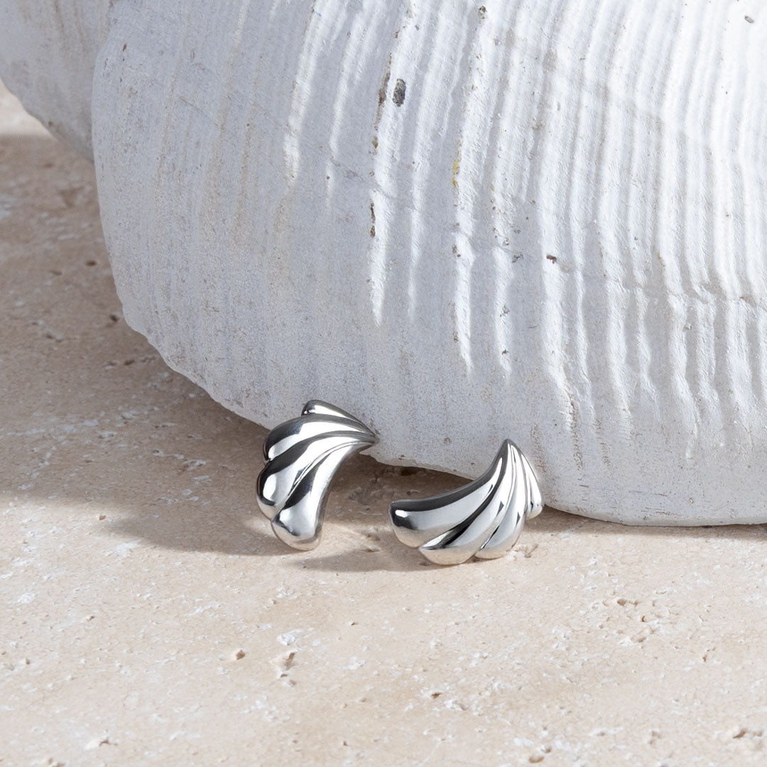 Kit Heath Sterling Silver Oceane Shell Echo Stud Earrings
