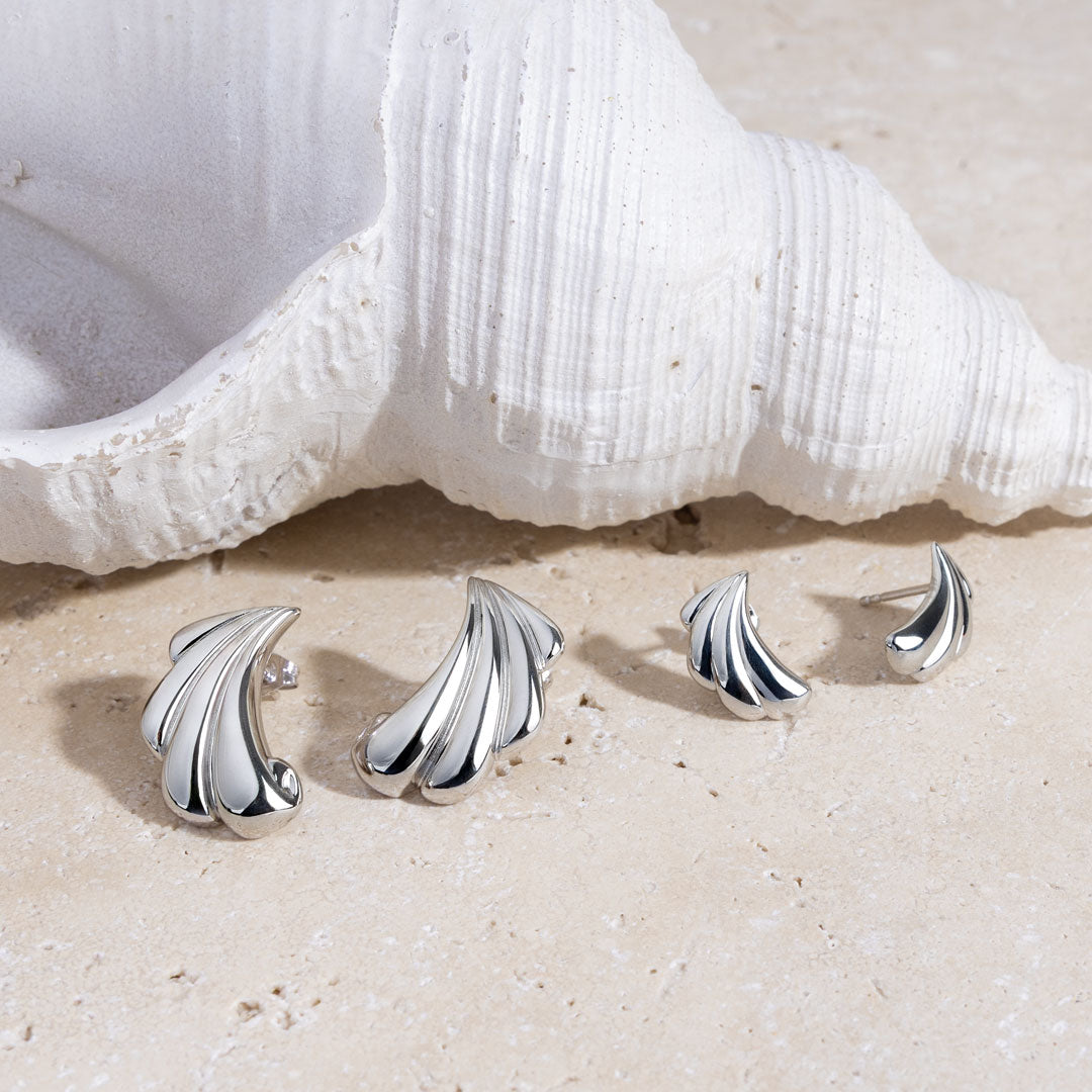 Kit Heath Sterling Silver Oceane Shell Echo Stud Earrings