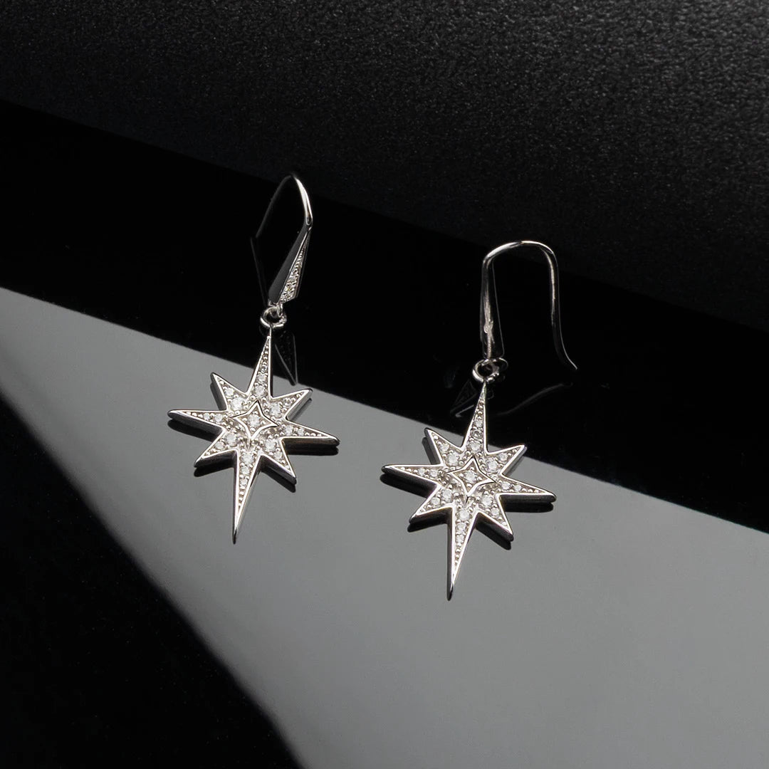 Céleste North Star Drop Earrings