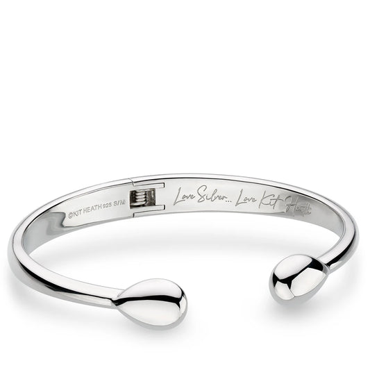 Kit Heath Sterling Silver Coast Pebble Smooth Hinged Bangle