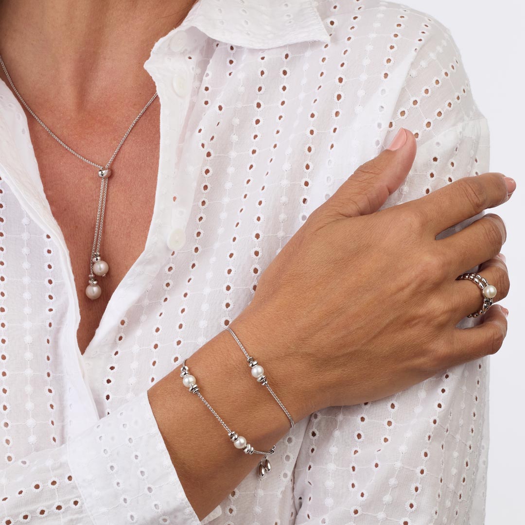 Kit Heath Sterling Silver Coast Tumble Pearl Toggle Bracelet