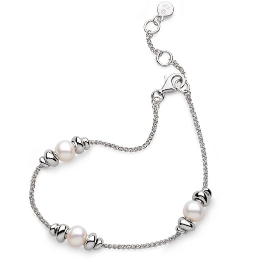 Kit Heath Sterling Silver Coast Tumble Pearl Station Bracelet