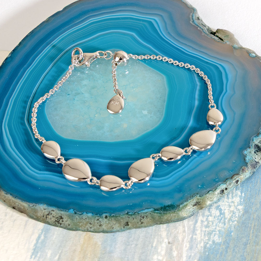 Kit Heath Sterling Silver Coast Pebbles Linking Pebbles Slider Bracelet