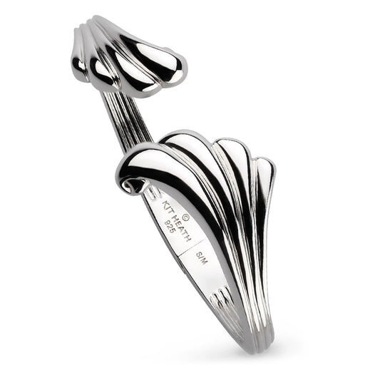 Kit Heath Sterling Silver Oceane Shell Echo Grande Hinged Bangle